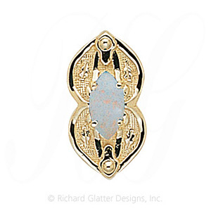 GS393 OP - 14 Karat Gold Opal Slide 